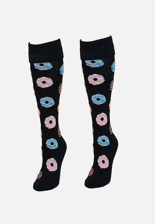 Gryphon Silly Funky Socks Donuts Black